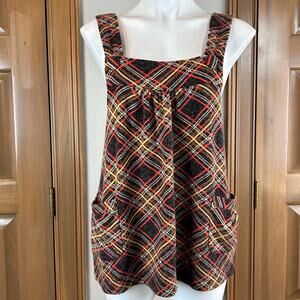 Funky People Sleeveless knit Top plaid size small